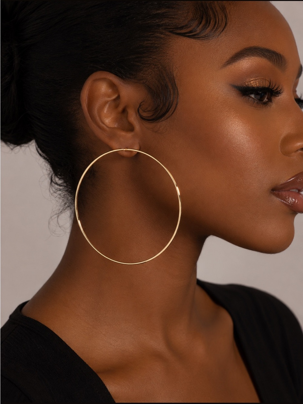 Gold Oversized Hoop Earrings - Women Jewelry